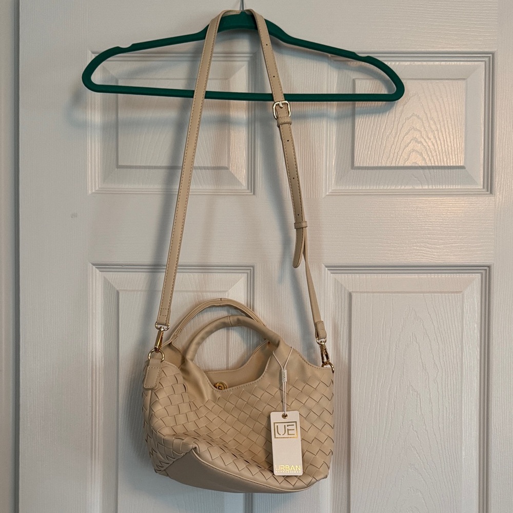 Urban Expressions Cream Woven Crossbody Bag New with tags